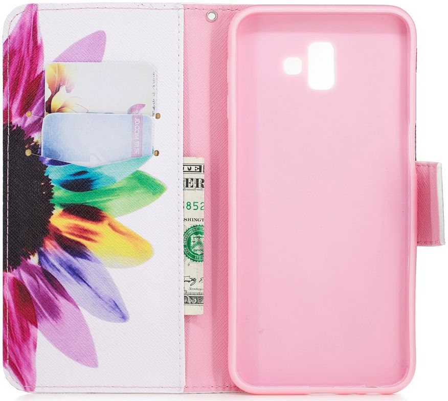 Samsung Galaxy J6 Plus Portemonnee Hoesje Colorful Petals afbeelding 3