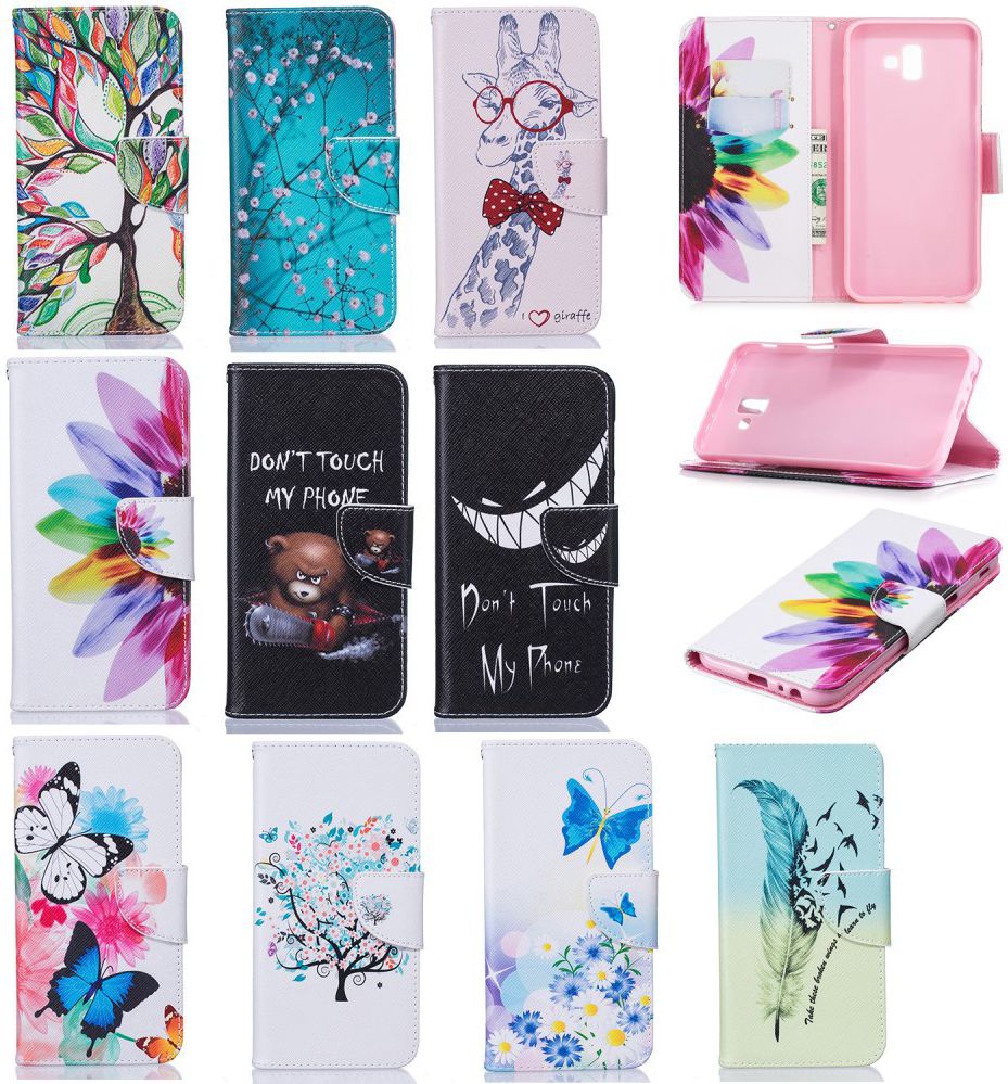 Samsung Galaxy J6 Plus Portemonnee Hoesje Colorful Petals afbeelding 7
