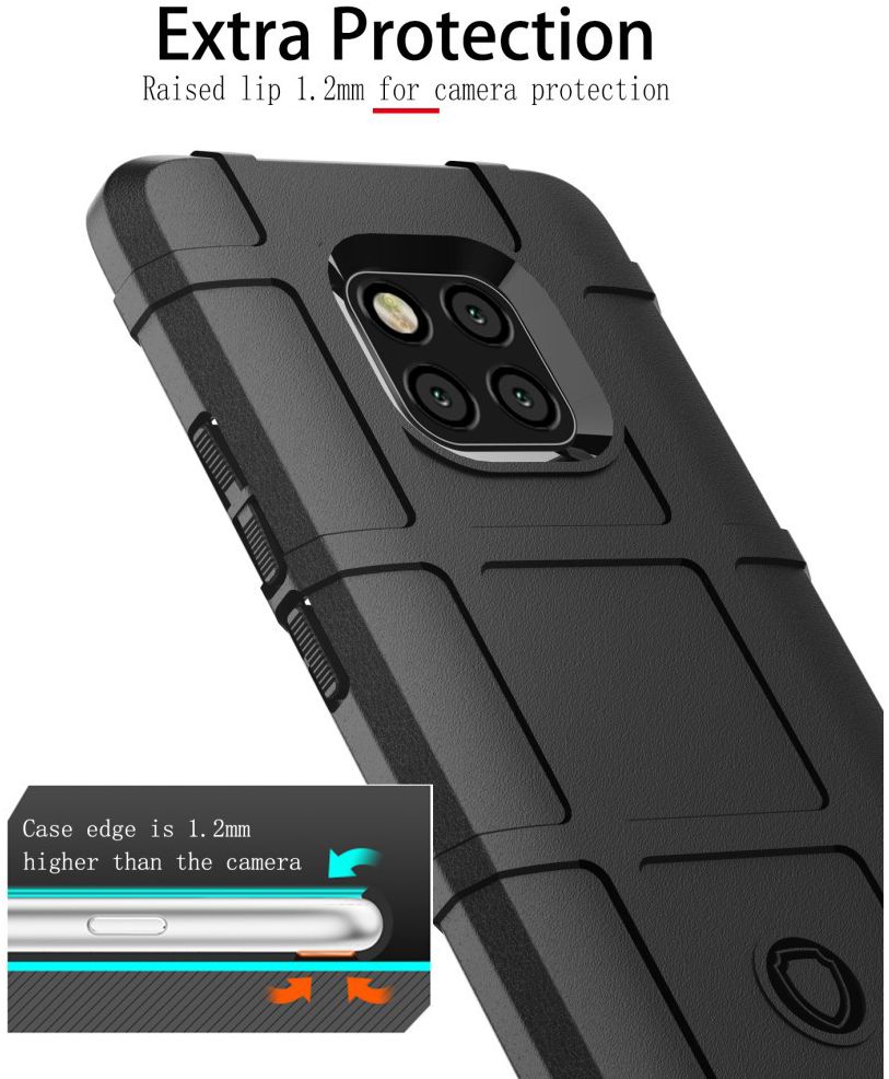 Huawei Mate 20 Pro Rugged TPU Hoesje Zwart afbeelding 5