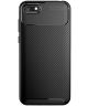 Huawei Y5 (2018) Siliconen Carbon Hoesje Zwart