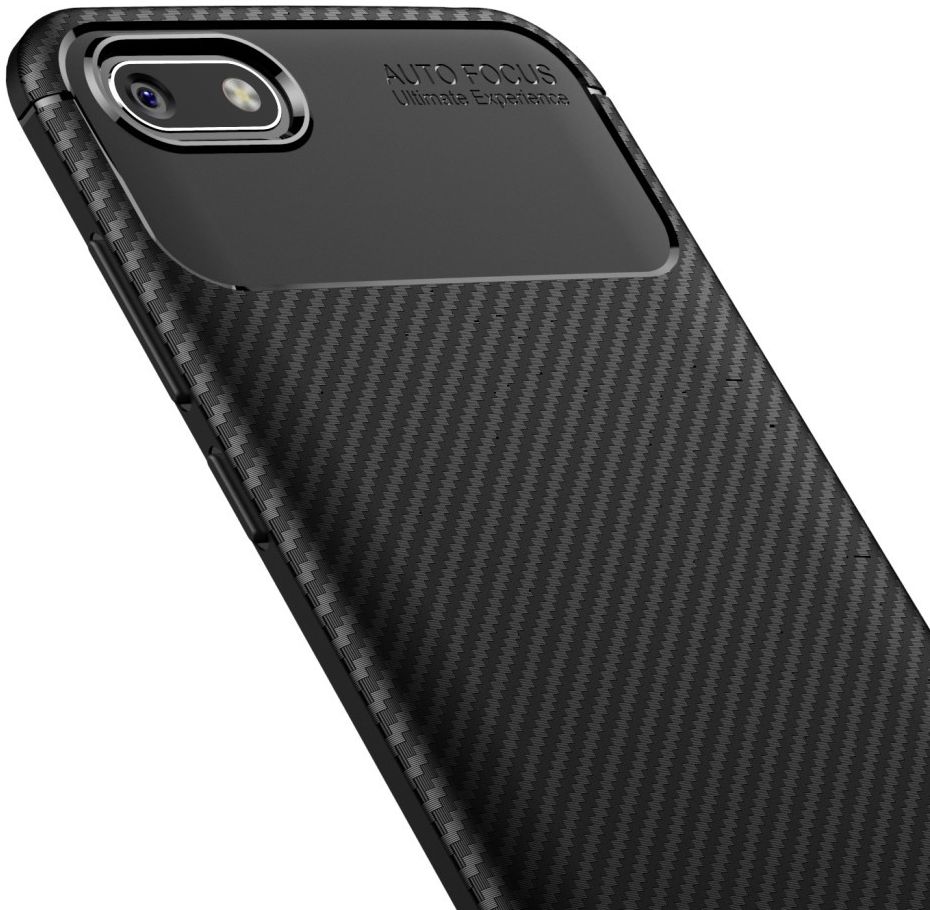 Huawei Y5 (2018) Siliconen Carbon Hoesje Zwart afbeelding 6