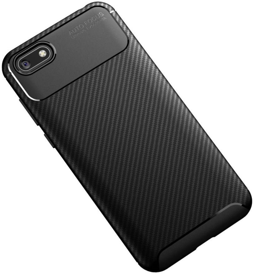 Huawei Y5 (2018) Siliconen Carbon Hoesje Zwart afbeelding 7