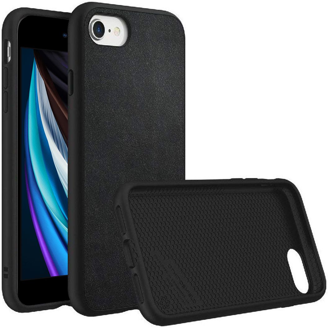 RhinoShield SolidSuit iPhone SE 2020 Hoesje Zwart Leer afbeelding 1