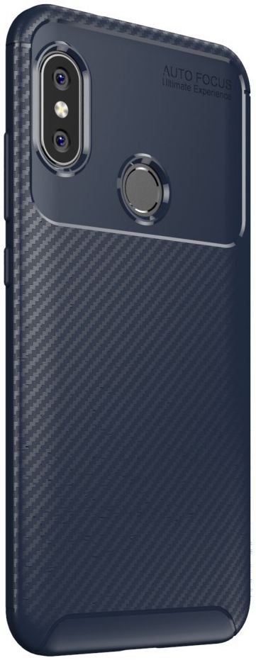 Xiaomi Mi A2 Lite Siliconen Carbon Hoesje Blauw afbeelding 2