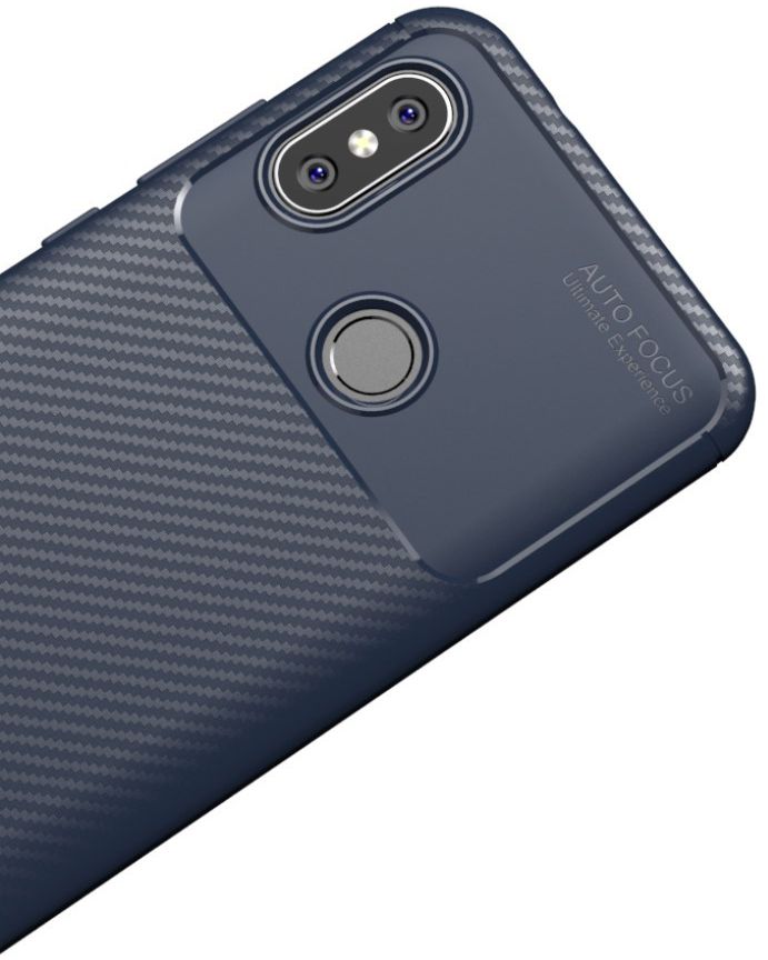 Xiaomi Mi A2 Lite Siliconen Carbon Hoesje Blauw afbeelding 4