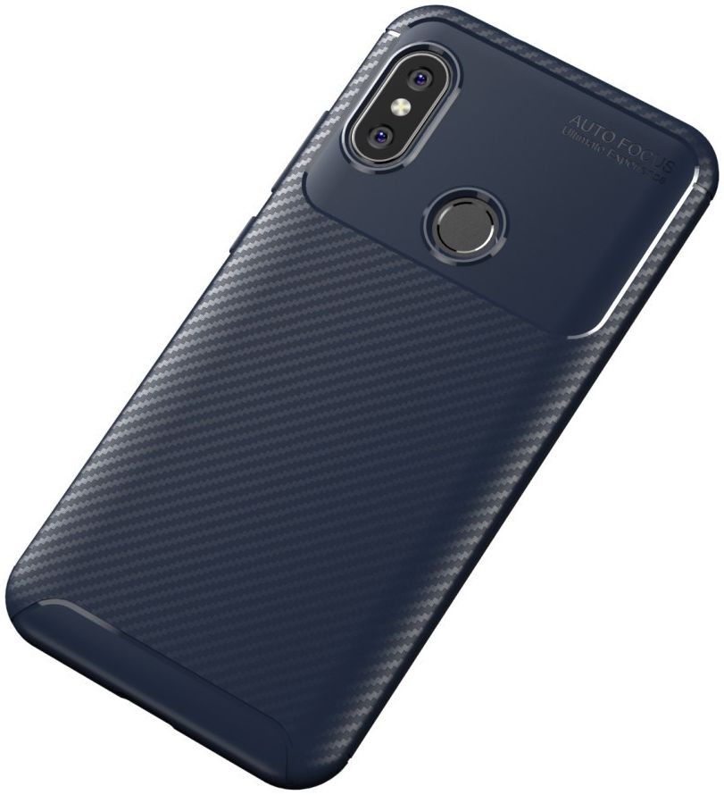 Xiaomi Mi A2 Lite Siliconen Carbon Hoesje Blauw afbeelding 5