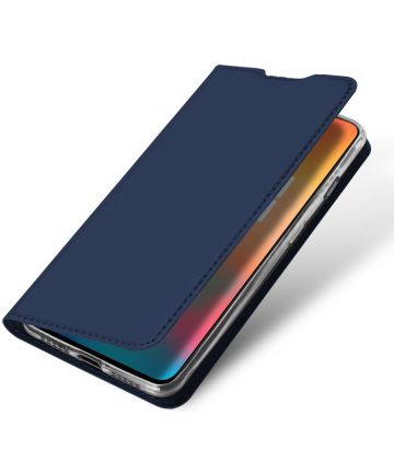 Dux Ducis Premium Book Case OnePlus 6T Hoesje met Kaarthouder Blauw Hoesjes