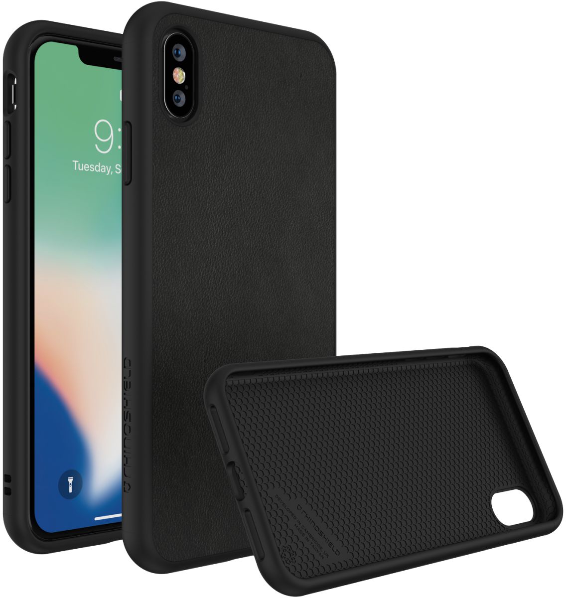 RhinoShield SolidSuit iPhone XS Max Hoesje Black Leather afbeelding 1