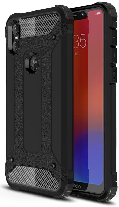 Motorola One Hybride Hoesje Zwart afbeelding 1