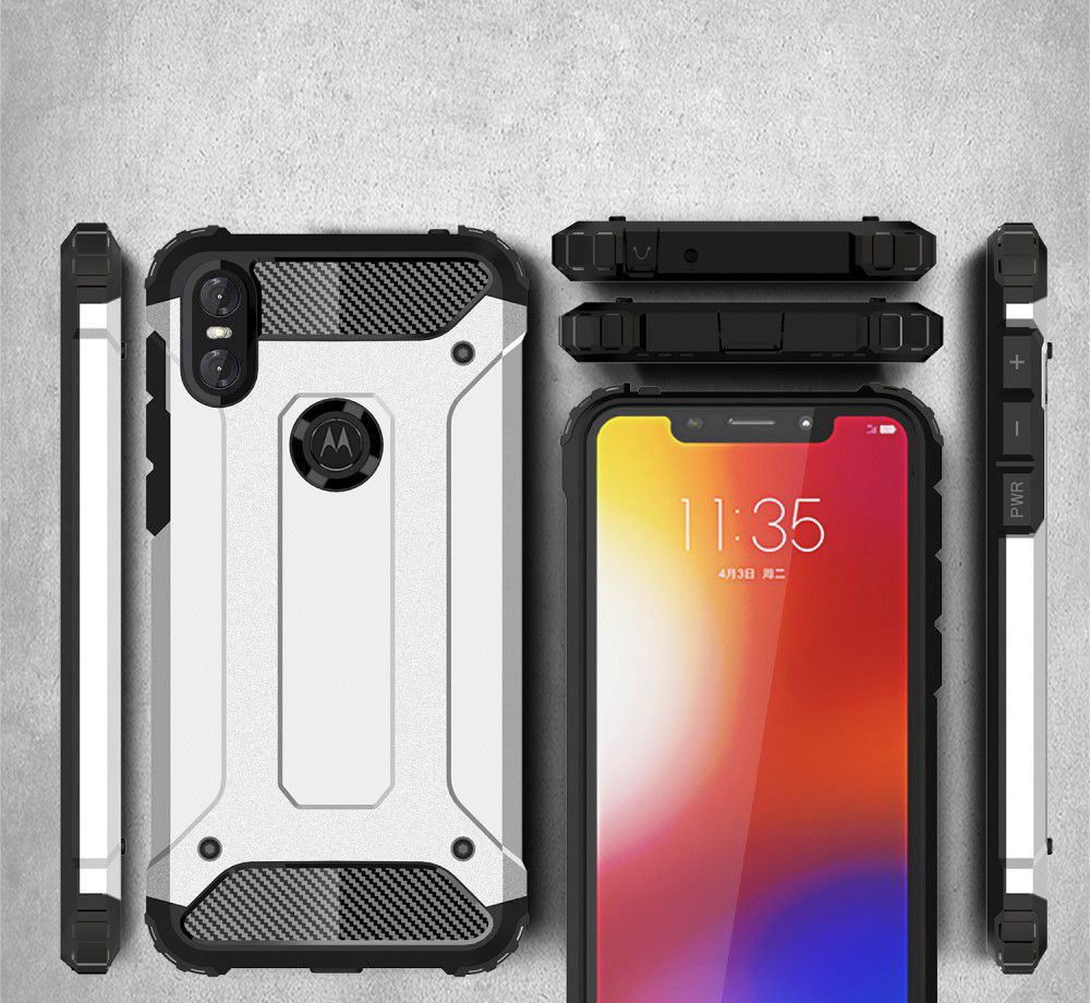 Motorola One Hybride Hoesje Wit afbeelding 6