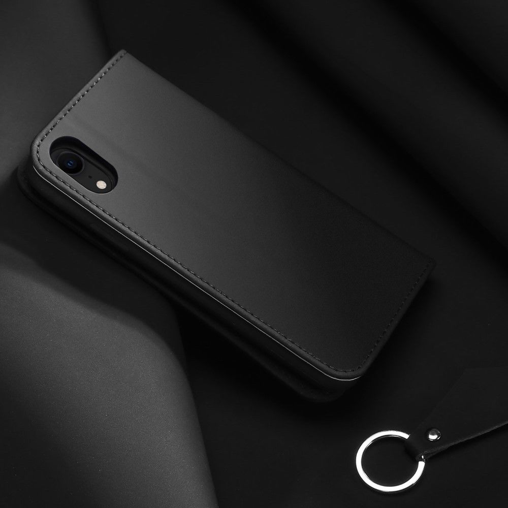 Dux Ducis Luxe Book Case Apple iPhone XR Hoesje Echt Leer Zwart afbeelding 5