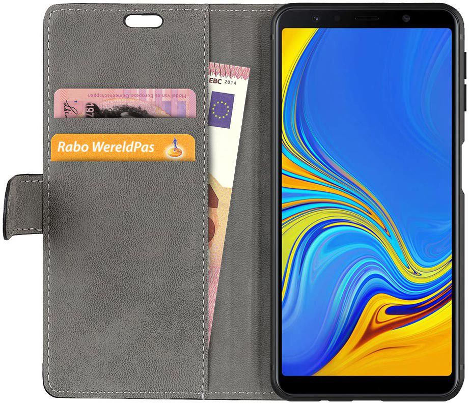 Samsung Galaxy A7 (2018) Portemonnee Hoesje Zwart afbeelding 2