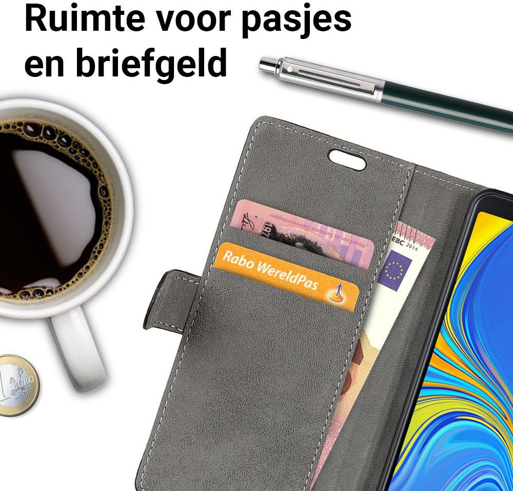 Samsung Galaxy A7 (2018) Portemonnee Hoesje Zwart afbeelding 3