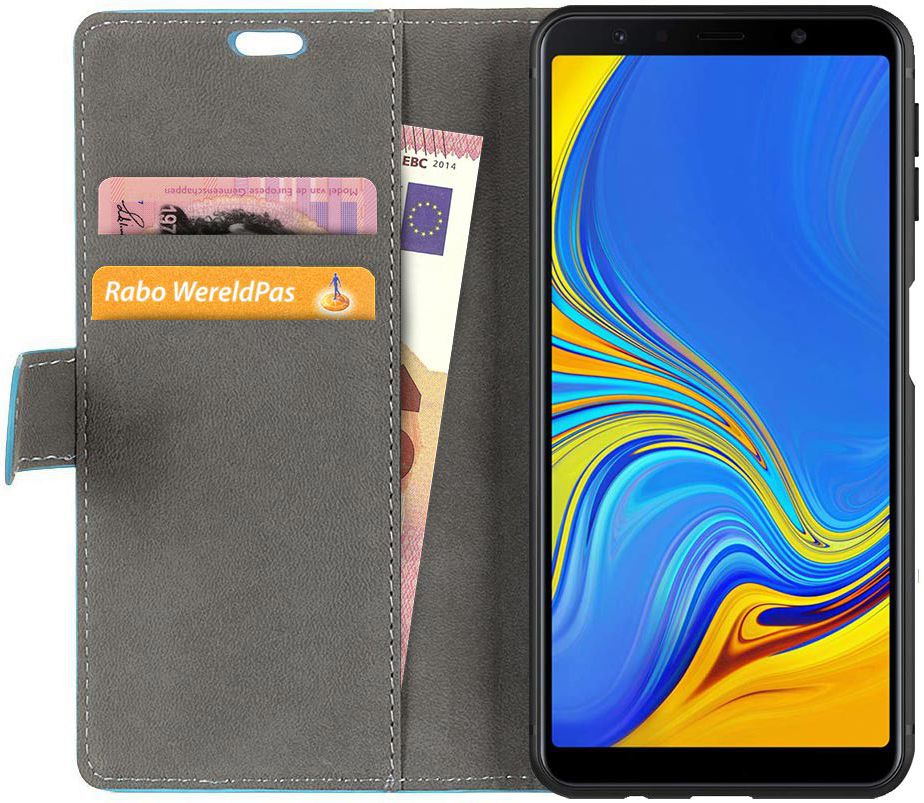 Samsung Galaxy A7 (2018) Portemonnee Hoesje Blauw afbeelding 2
