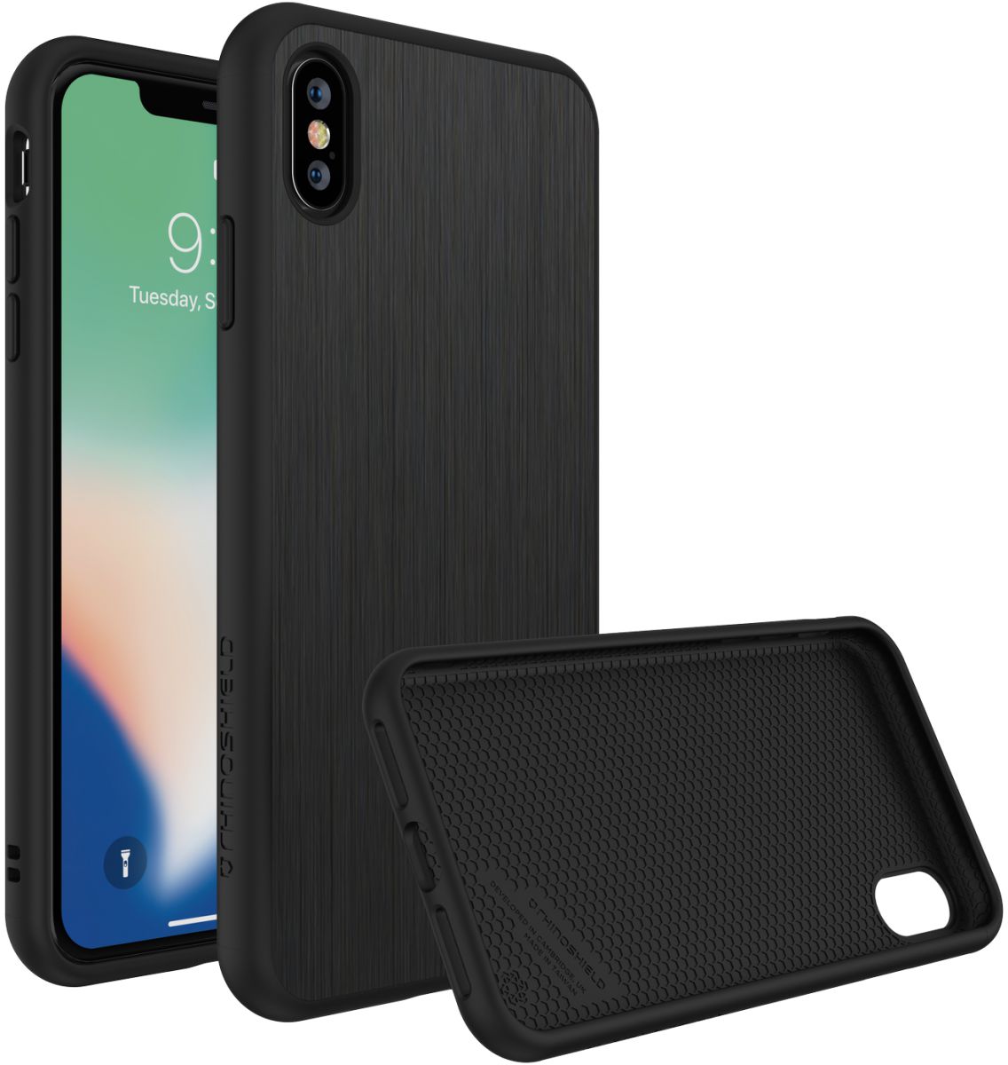RhinoShield SolidSuit iPhone XS Max Hoesje Brushed Steel afbeelding 2