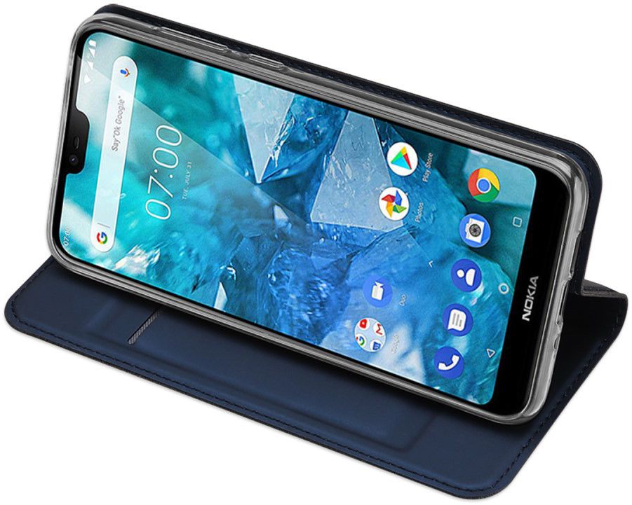 Dux Ducis Nokia 7.1 Premium Bookcase Hoesje Blauw afbeelding 4