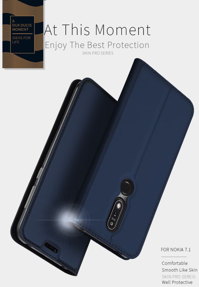 Dux Ducis Nokia 7.1 Premium Bookcase Hoesje Blauw afbeelding 8