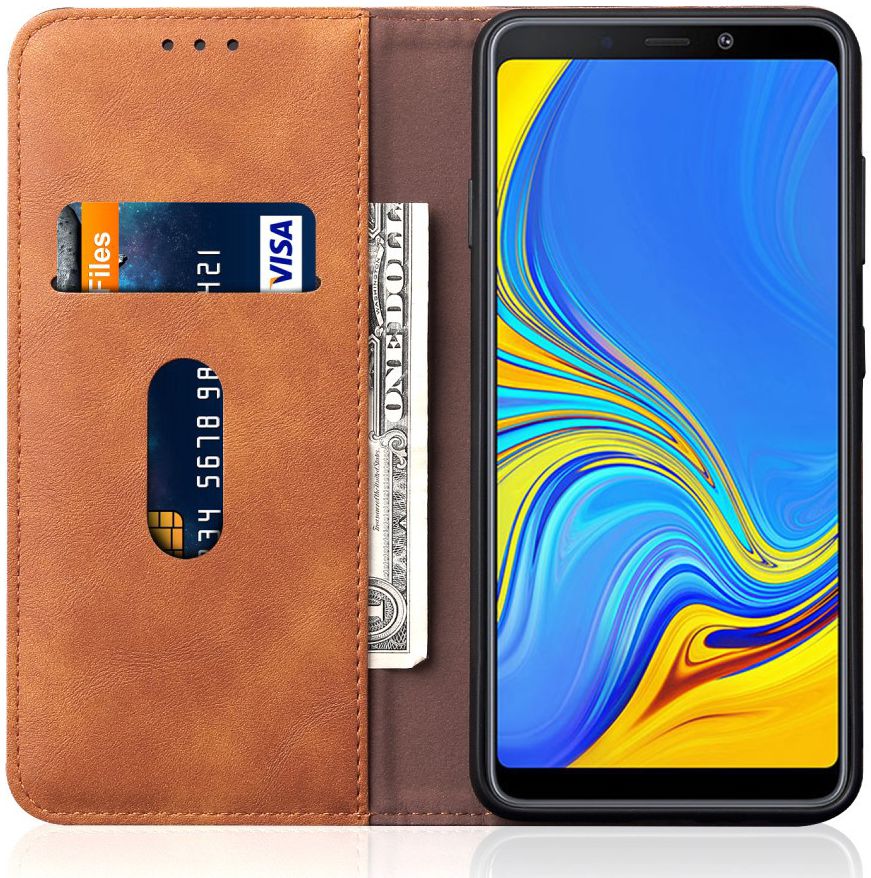 Samsung Galaxy A9 (2018) Retro Portemonnee Hoesje Bruin afbeelding 2