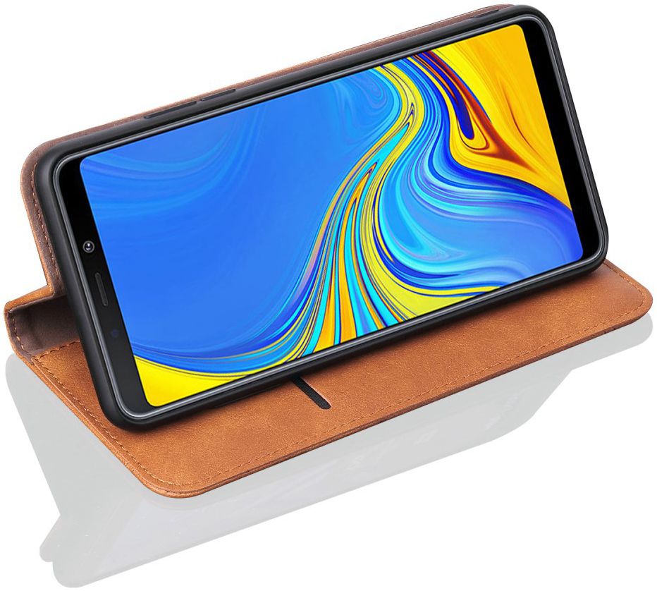 Samsung Galaxy A9 (2018) Retro Portemonnee Hoesje Bruin afbeelding 3