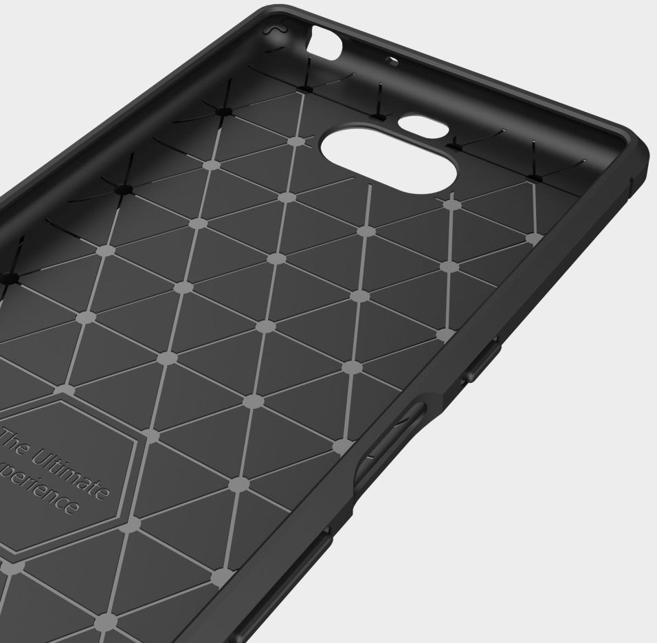 Sony Xperia 10 Plus Geborsteld TPU Hoesje Zwart afbeelding 10