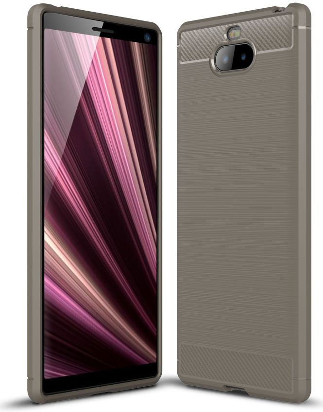 Sony Xperia 10 Plus Geborsteld TPU Hoesje Grijs afbeelding 1