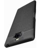 Sony Xperia 10 Plus Hoesje Met Leren Textuur Zwart