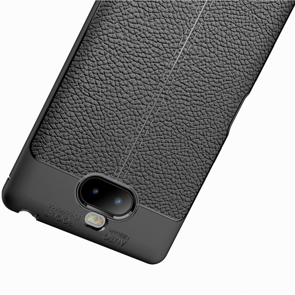 Sony Xperia 10 Plus Hoesje Met Leren Textuur Zwart afbeelding 12