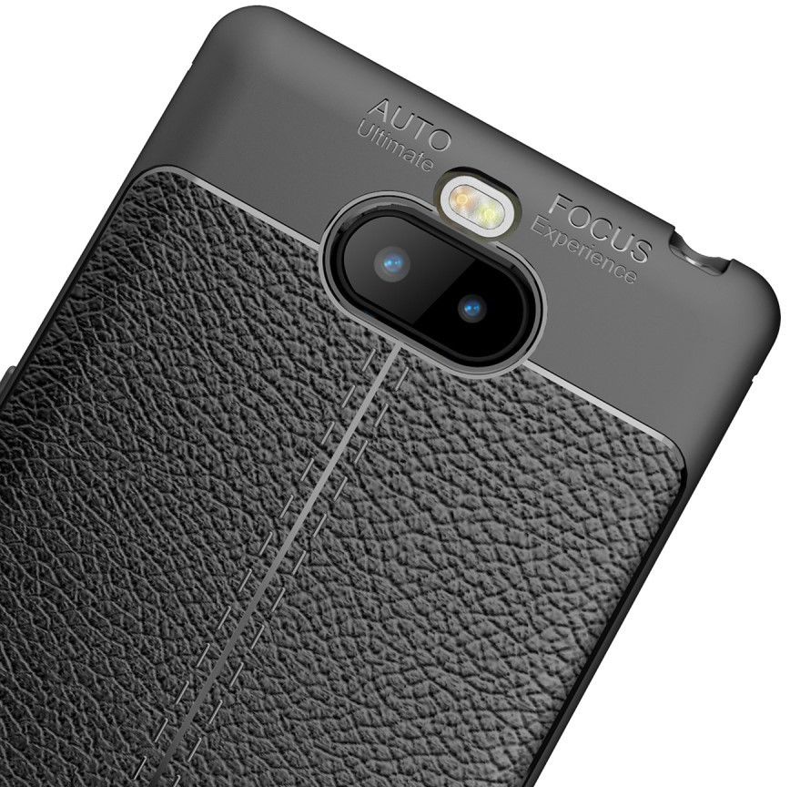 Sony Xperia 10 Plus Hoesje Met Leren Textuur Zwart afbeelding 8