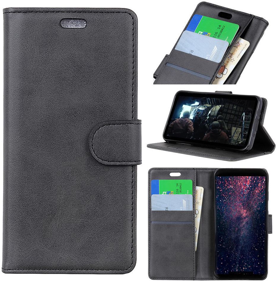 Sony Xperia 10 Plus Kunstlederen Portemonnee Hoesje Zwart afbeelding 9