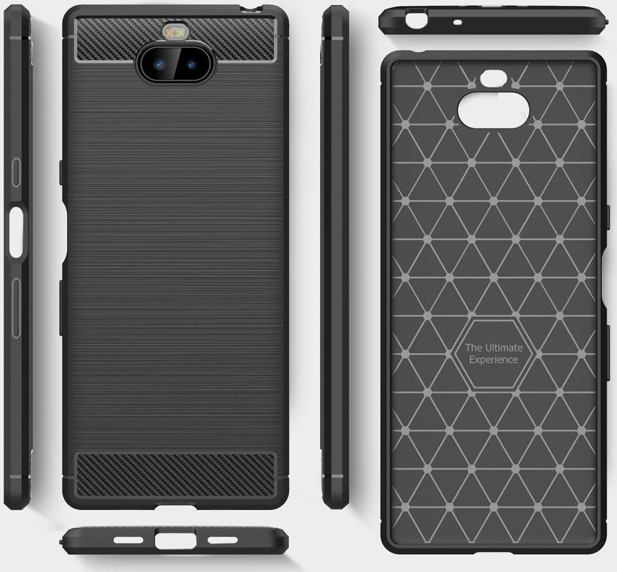 Sony Xperia 10 Geborsteld TPU Hoesje Zwart afbeelding 11