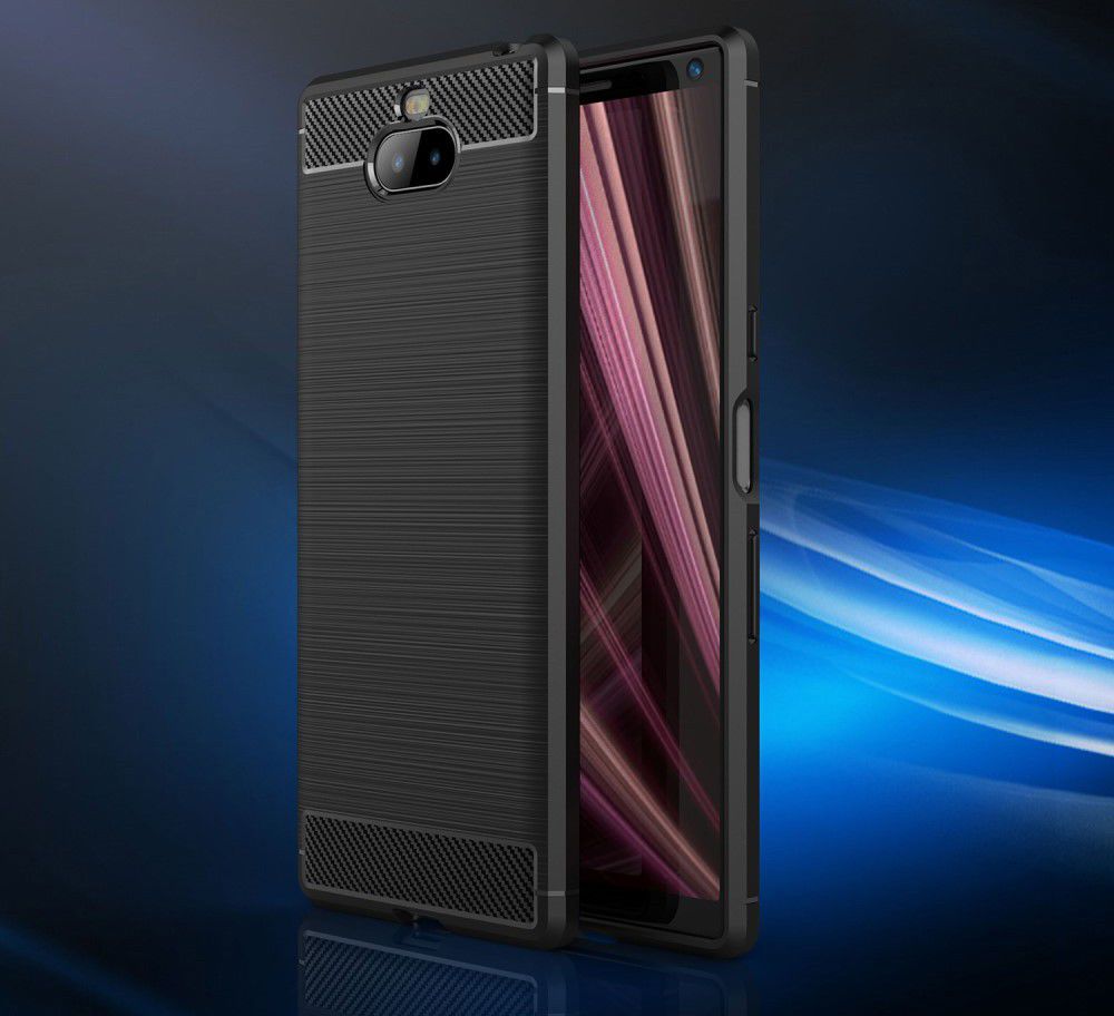 Sony Xperia 10 Geborsteld TPU Hoesje Zwart afbeelding 6