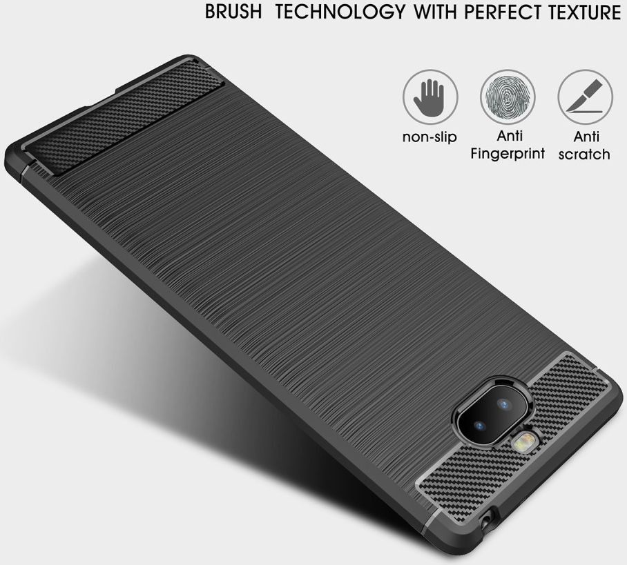 Sony Xperia 10 Geborsteld TPU Hoesje Zwart afbeelding 7