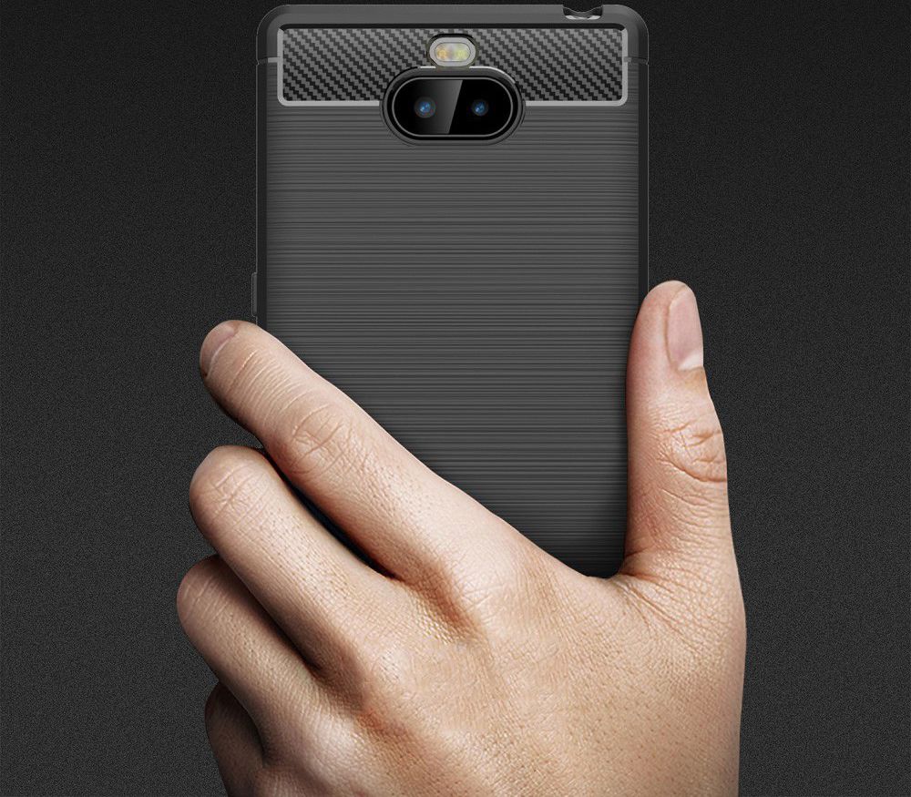 Sony Xperia 10 Geborsteld TPU Hoesje Zwart afbeelding 10