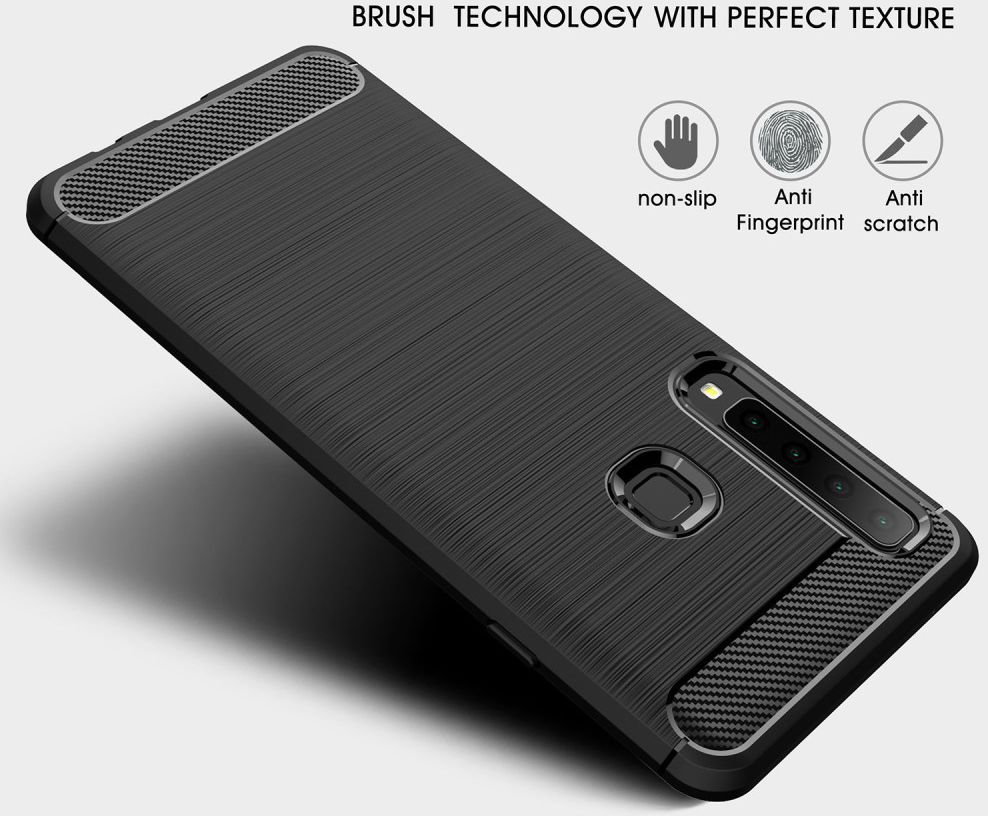 Samsung Galaxy A9 (2018) Geborsteld TPU Hoesje Grijs afbeelding 7