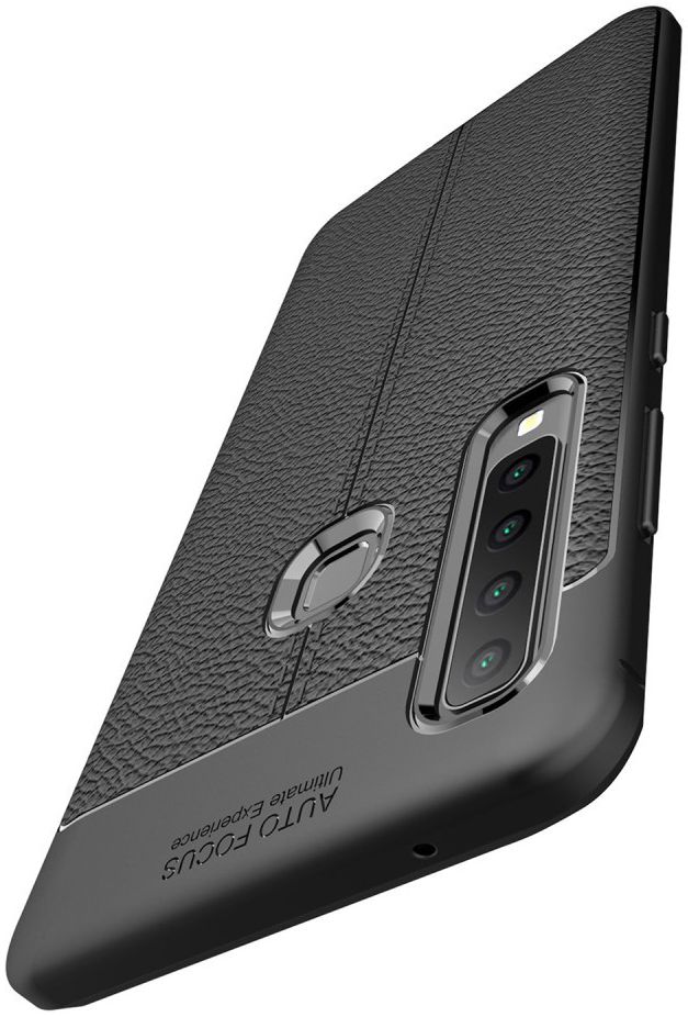 Samsung Galaxy A9 (2018) Hoesje met Kunstleer Coating Zwart afbeelding 12