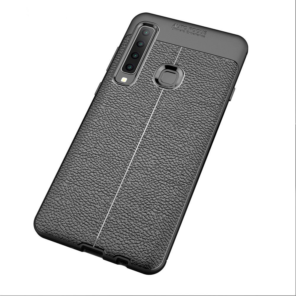 Samsung Galaxy A9 (2018) Hoesje met Kunstleer Coating Zwart afbeelding 4