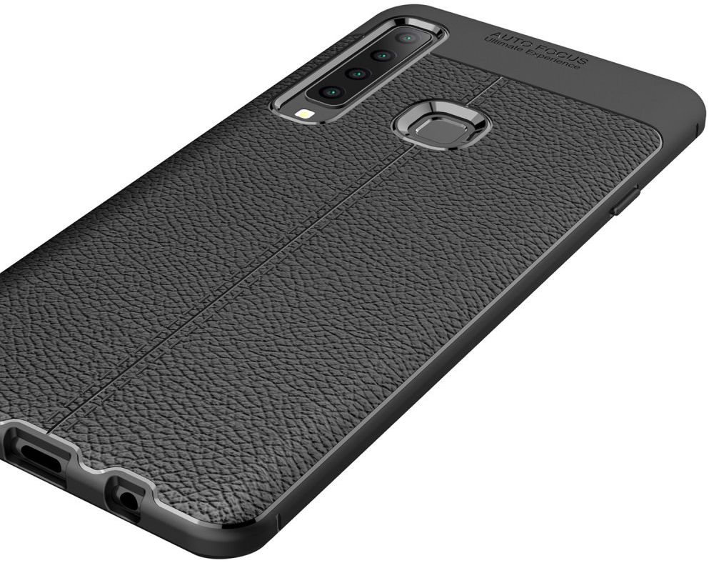Samsung Galaxy A9 (2018) Hoesje met Kunstleer Coating Zwart afbeelding 7