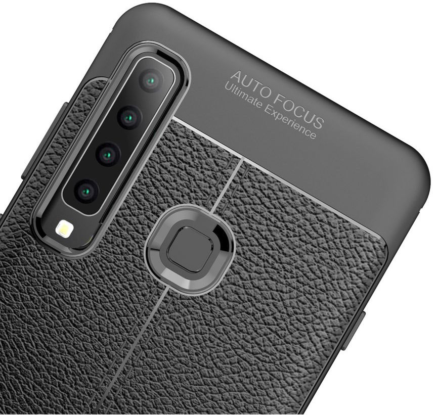 Samsung Galaxy A9 (2018) Hoesje met Kunstleer Coating Zwart afbeelding 8