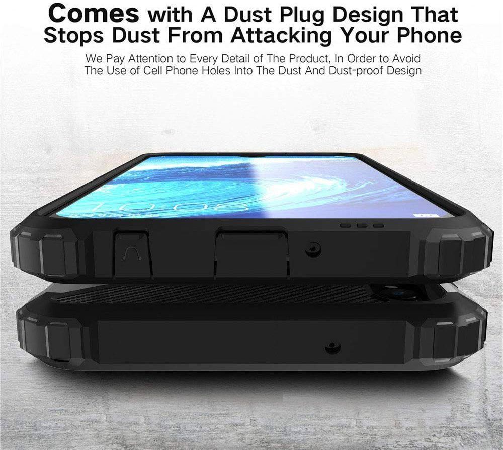 Huawei Y9 (2019) Robuust Hybride Hoesje Zwart afbeelding 3
