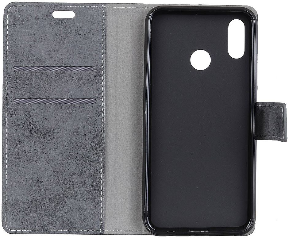 Huawei Y9 (2019) Retro Portemonnee Hoesje Grijs afbeelding 1