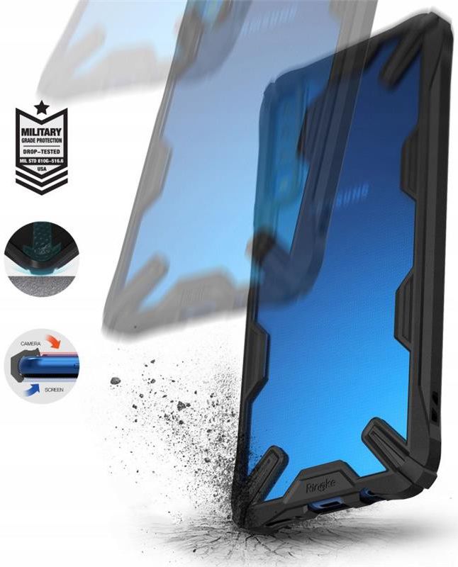 Ringke Fusion X Samsung Galaxy A7 (2018) Hoesje Doorzichtig Black afbeelding 2
