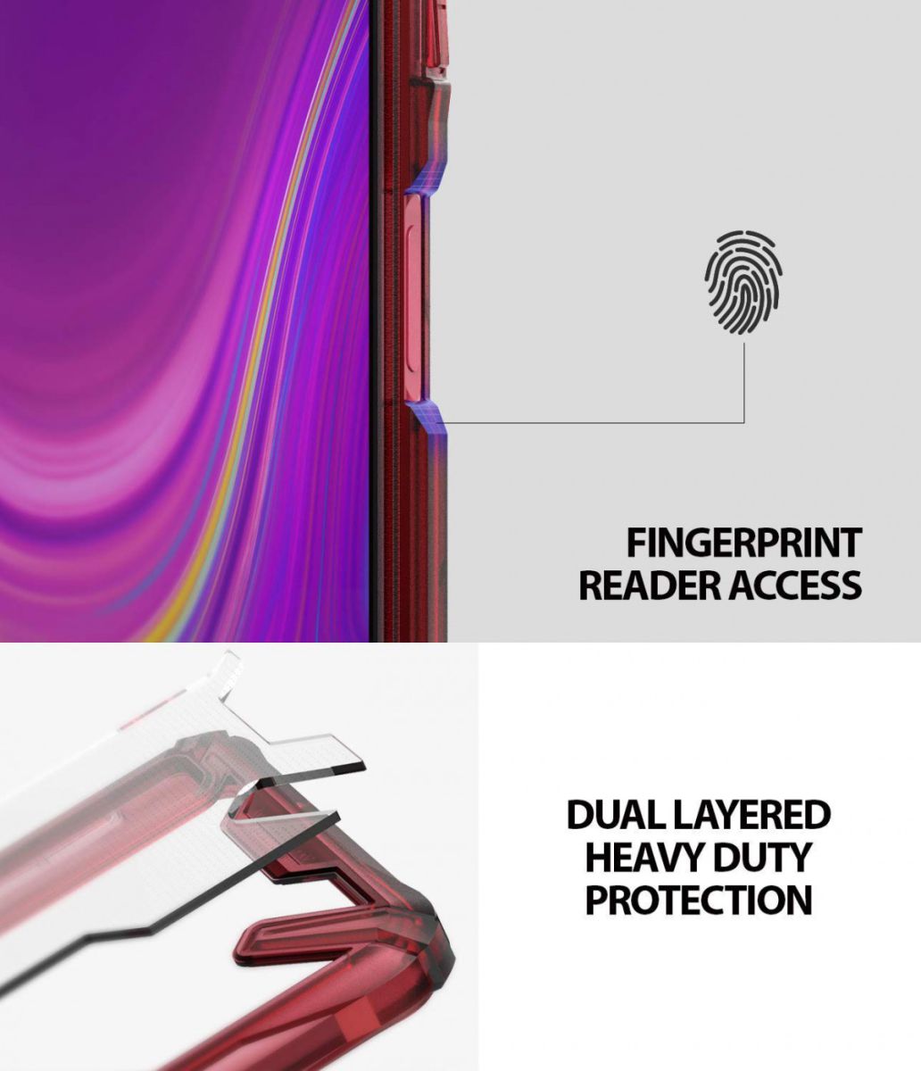 Ringke Fusion X Samsung Galaxy A7 (2018) Hoesje Doorzichtig Ruby Red afbeelding 6
