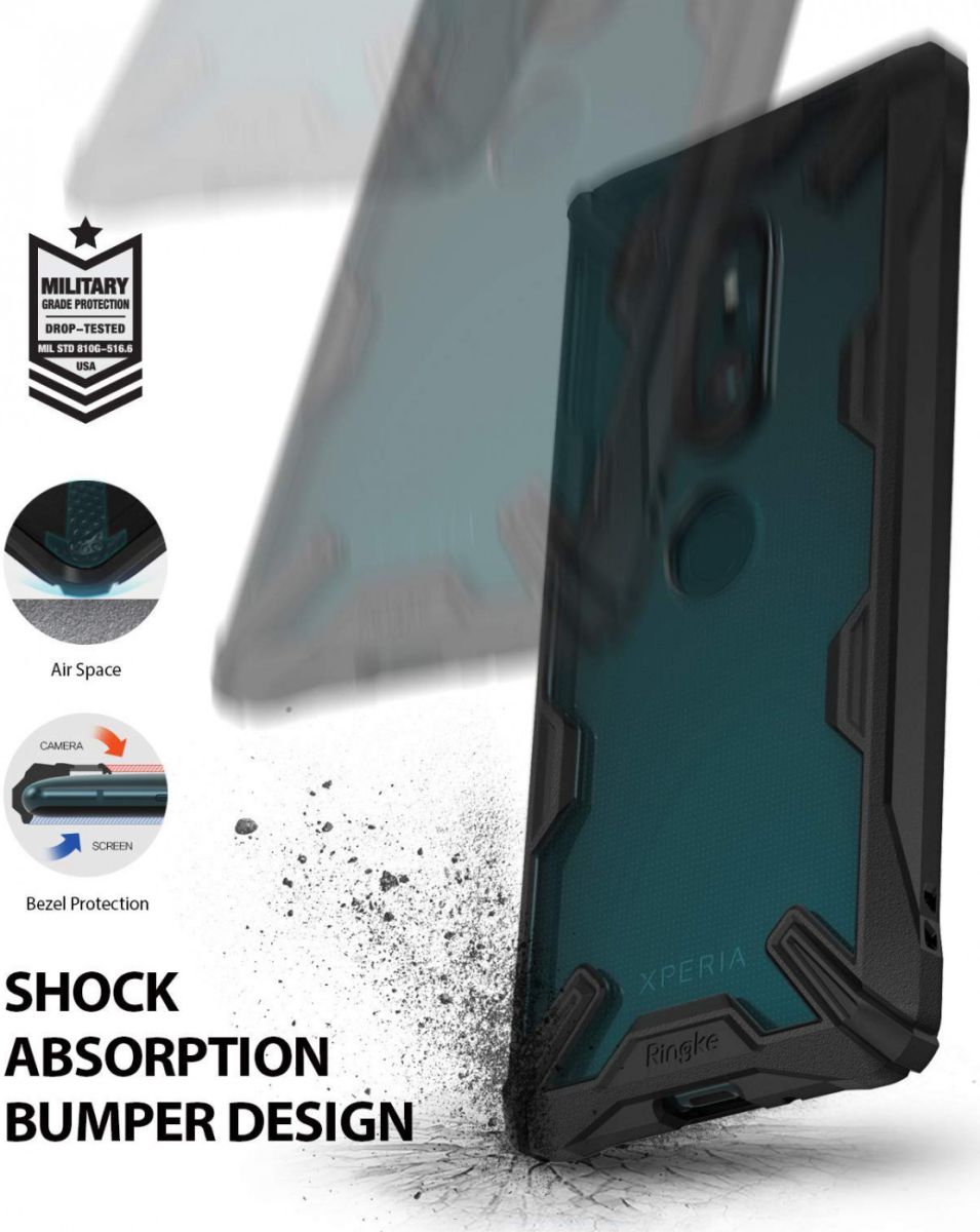 Ringke Fusion X Sony Xperia XZ3 Hoesje Doorzichtig Zwart afbeelding 2