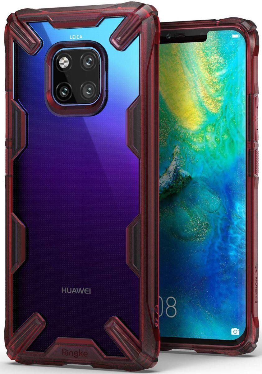 Ringke Fusion X Huawei Mate 20 Pro Hoesje Doorzichtig Rood afbeelding 1