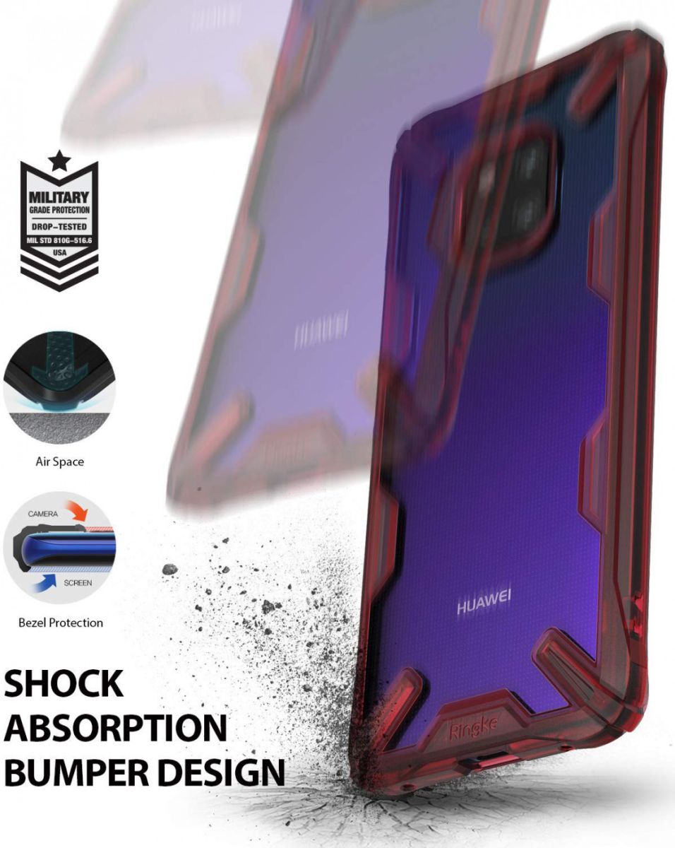 Ringke Fusion X Huawei Mate 20 Pro Hoesje Doorzichtig Rood afbeelding 2