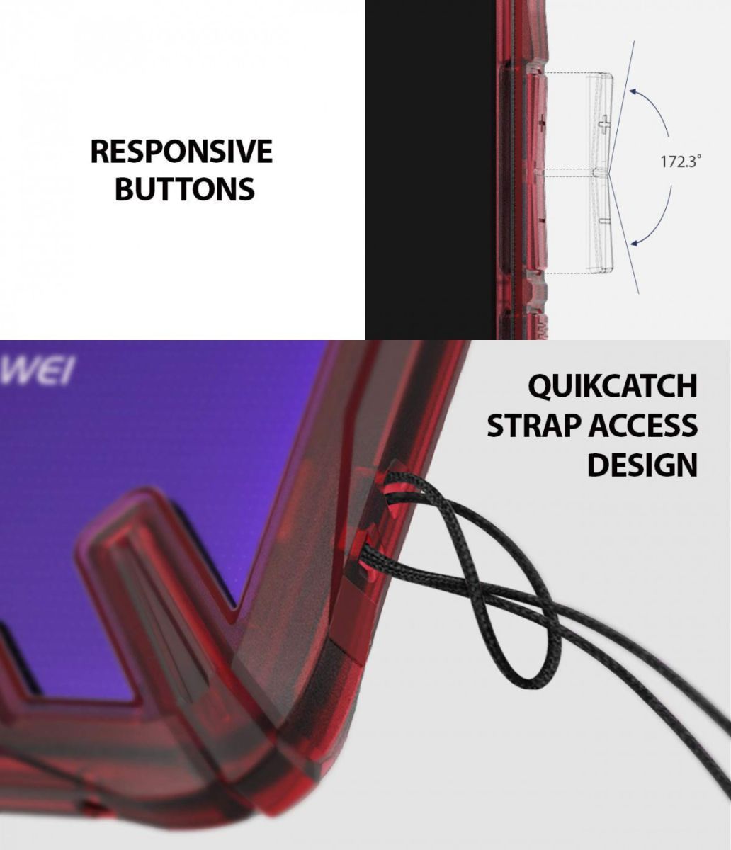 Ringke Fusion X Huawei Mate 20 Pro Hoesje Doorzichtig Rood afbeelding 8