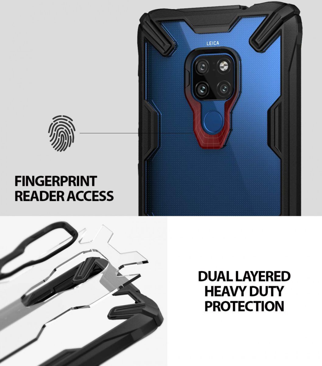 Ringke Fusion X Huawei Mate 20 Hoesje Doorzichtig Zwart afbeelding 6
