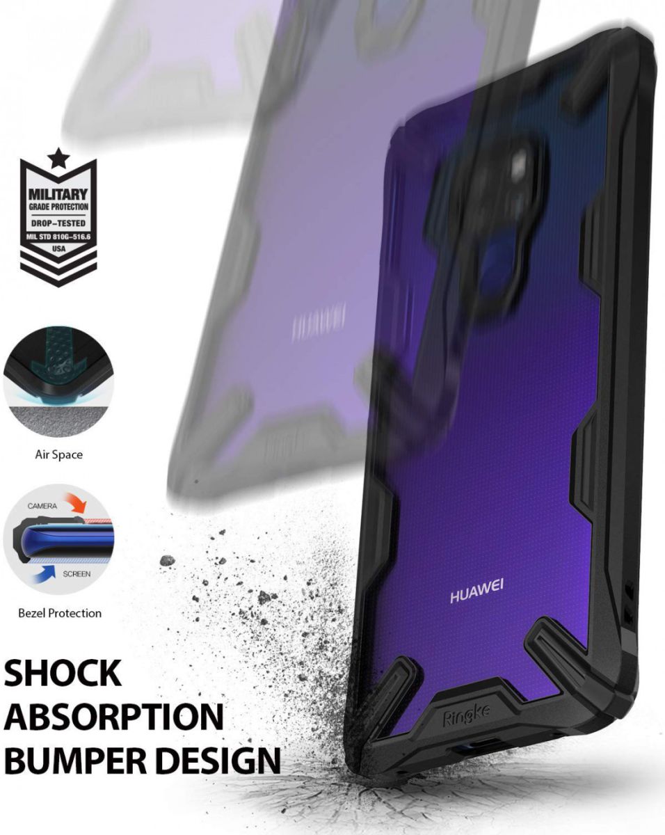 Ringke Fusion X Huawei Mate 20 Hoesje Doorzichtig Zwart afbeelding 2