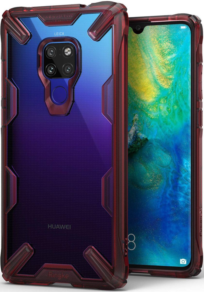 Ringke Fusion X Huawei Mate 20 Hoesje Doorzichtig Rood afbeelding 1