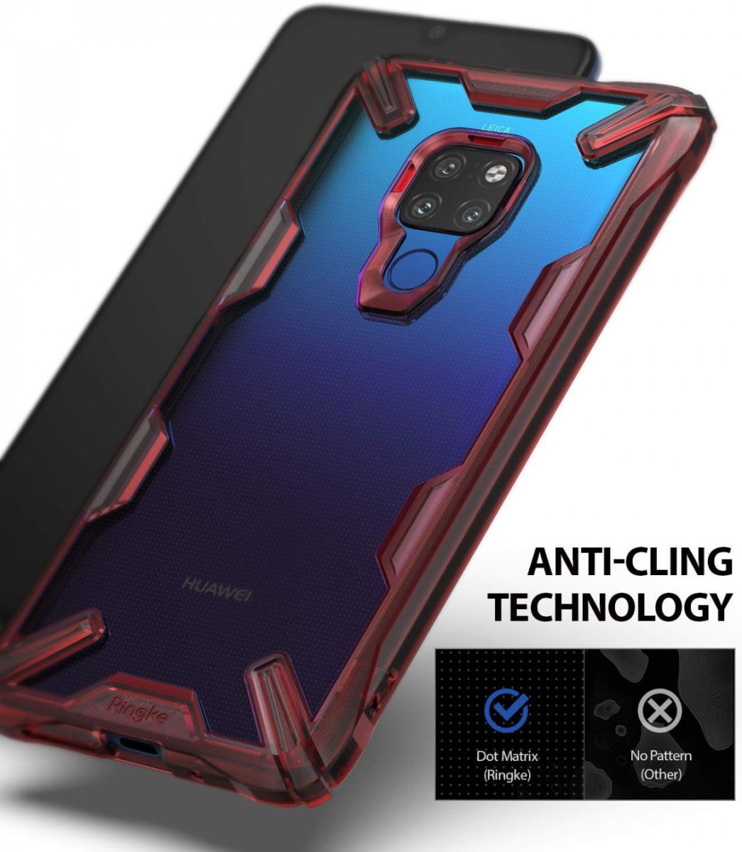 Ringke Fusion X Huawei Mate 20 Hoesje Doorzichtig Rood afbeelding 4
